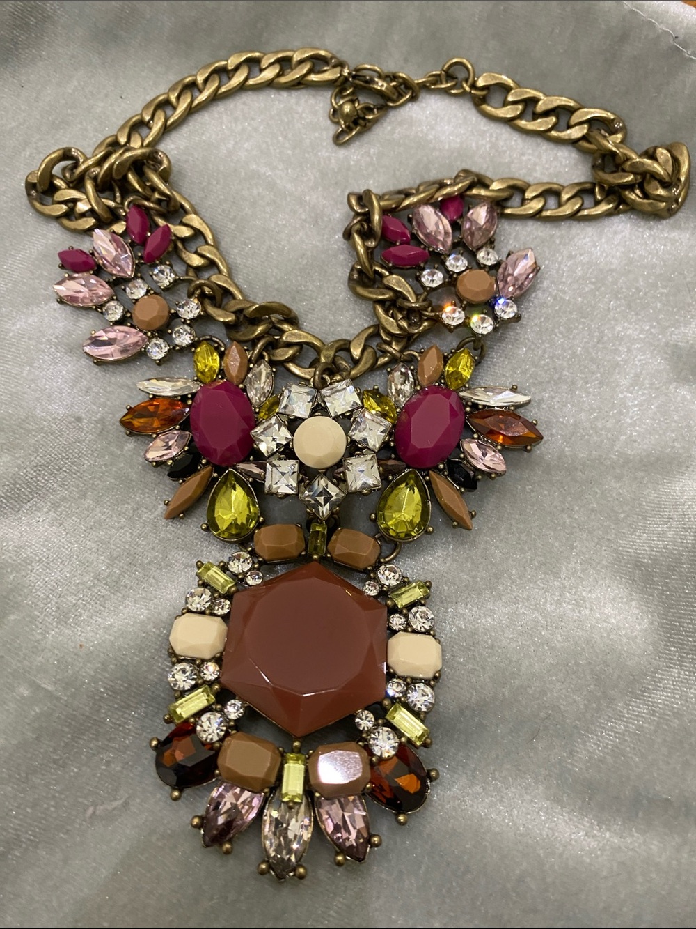 Statement Multicolor Crystal Bib Necklace - Women Jewelry